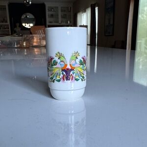 Rosenthal White Mug with Colorful Peacock Design